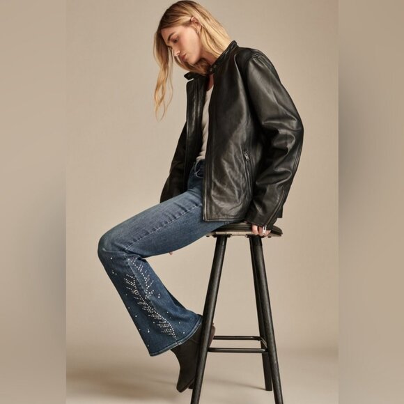 LUCKY BRAND "Luckly Legend" Women's NWOT Studded Sweet Mid Rise Flare | Size 6 - Picture 1 of 16